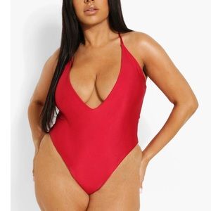 Boohoo Plunge Bathing Suit